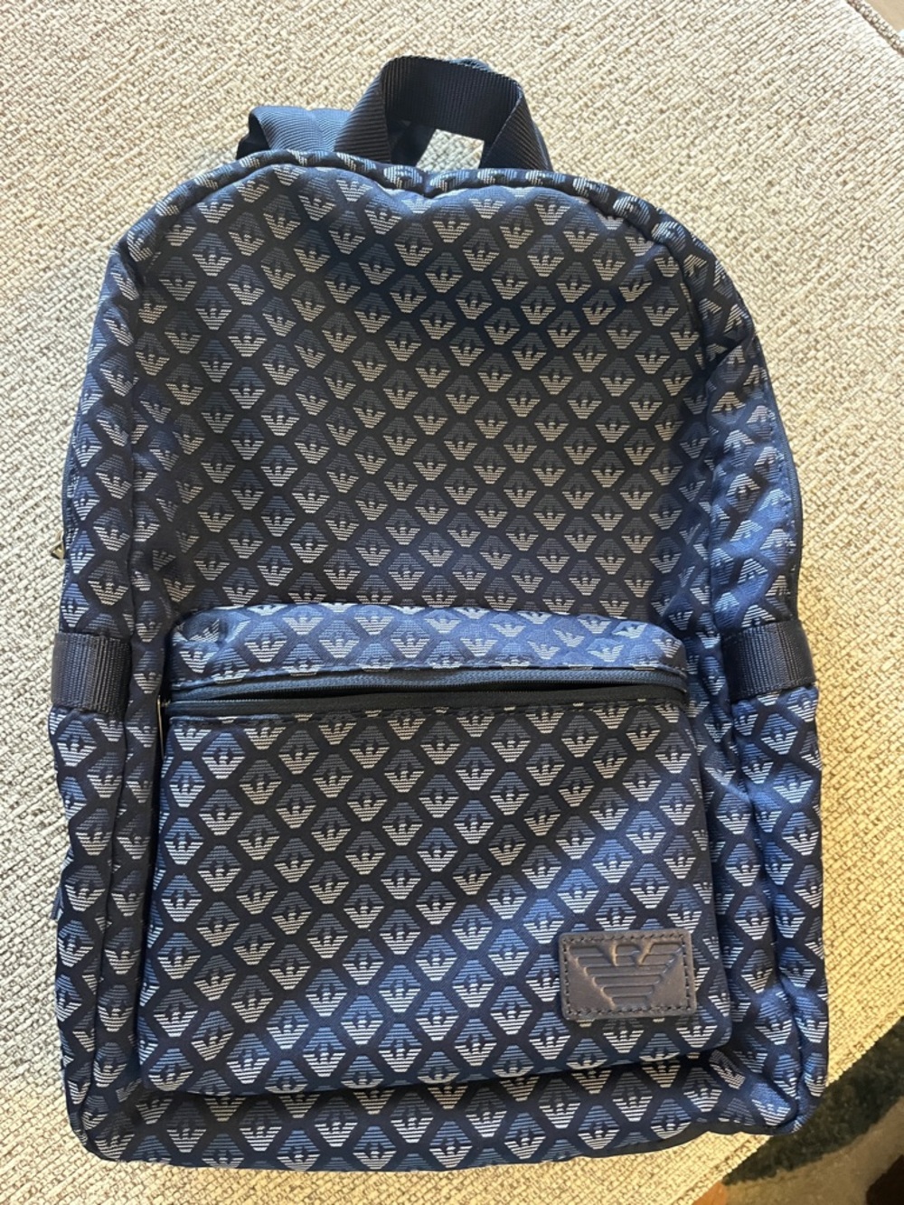 Emporio Armani Navy Logo-Print Men's Jr Backpack